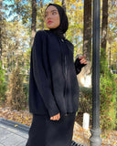 2025 New Women's Solid-Color Hooded Knitwear