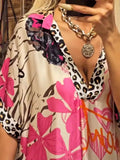 Explosion Casual Leopard Color Print Deep V