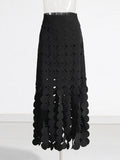 Autumn New Niche Style Design Of The Round Piece Hollow Waxiu Height Lumny Dress Half-Dress