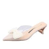 Baotou Half Slippers Female Summer Outside Wear Fashion Good To Match The 2025 New Fairy Wind Bow Black
