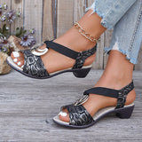Ladies Sandals 2025 Spring And Summer Slope With Metal Buckle Fish Mouth Casual Ladies