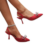 High-Heeled Women 2025 Summer New Head Tips One-字 Buckle With Fine Sandals Women 43