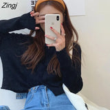 Women Sweet Slim Popular Spring Solid Students Single Breasted All-match Knitted O-neck Ulzzang Female Chic