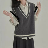 With College Girl Autumn New Retro Temperament Comfortable V-Necked Waistge
