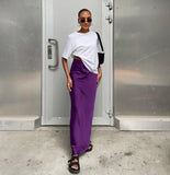 Zingj And Summer New Simulation Silk Skirt Satin Bread Hip Skirt Women Casual Color Tintail