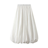 2025 New High-Rise Thin Flower Thigh Lantern Skirt Mid-Length Skirt Women