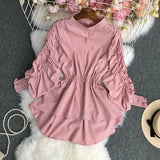 Zingj Net Color Tightened Long-Sleeved