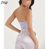 Sexy Hollow Out Flower Women Bodysuit Purple Off Shoulder Ruched Bodysuits Female Autumn Elastic Bodycon Party Body