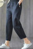 Pants Women Summer Harem Cotton Linen Solid 5-color Womens Trousers Elegant Thin Loose All-match Leisure Simple Chic