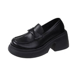 Small Leather Shoes Women In The Spring Of 2025 New Pine Cake French Retro English Style Lefu Shoes One Foot Single