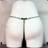 Ice Silk Scarless Lady Thong Diamond With Female Thong Trousers T-Pants Large Thong