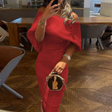 New Women's Oblique Shoulder Print Sexy Bag Hip Dress Body Temperament Dress Female
