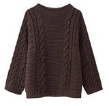 Women's INS Burst Round Horn Horn Sleeve Knitted Loose