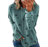 Zingj And Winter New Hoodie Women's Star Print Top Loose Large Size Hoodie Woman-Outfit