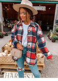 Net Red Autumn Street Temperament Long-Sleeved Collar Loose Women's Plaid Shirt Long
