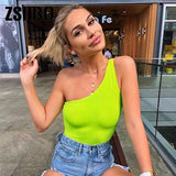 Zingj One-Shoulder Onesie Spring And Summer Dress Slim And Backless Sleeveless