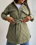 Buckle Collar Loose Warm Lingge Cotton Suit New 2025 Autumn And Winter With Thick Cotton