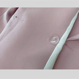 Women's Office Pants Suit Double Breasted Notched Blazer Solid Long Sleeve Suit & Flare Trousers Ladies Blazer Set