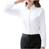 Women Shirts Woman White Shirt Long Sleeve Blouse Office Lady business Pink Shirts Button Solid Women work Blouses