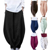 Cotton And Linen Loose Casual Stitching Solid Color