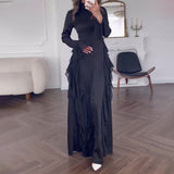 Women's Dress 2025 New Lace Horn Sleeves Fashion French Temperament