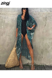 Beach Cover Ups for Swimwear Women Blouse Black Tie Dye Swimsuit Cape Casual Loose 2023Beachwear Outfits