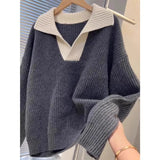 Version Of Autumn And Winter Breeze High Sense Of The New Bottom Knitted Shirt Languid Jacket Soft-Creinating Sweater Top Coloring Large Size Women's