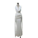 Hot And Hot Gas Deep V Bare Back Folded Hanging Neck Dress One-Step Dress Carefully Designed Net Red Dating