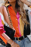 Up Shirt Women Vintage Blouse Female Lapel Fashion Print Shirt Ladies Casual Loose Long Sleeve Shirt Spring Chemise
