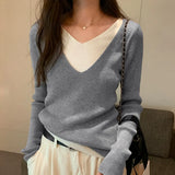 V Holiday Two Colored Age-Reducing Sweaters A New Long-Sleeved Sweater For Women In Autumn And