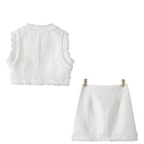 New Coarse-Woven Short-Coat Coat Coarse-Woven Mini-Skirt