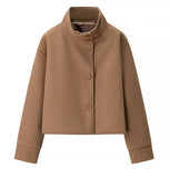 Women's Clothing Explosion Short-Term Collar Single Buckle Temperament Wool