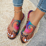 Sandals Women's National Wind 2025 Summer New Breathable Printing Cover Roman Style Cold