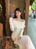 Xixi 2025 Autumn New Temperament Collar Wool Bottom Shirt Long-Sleeved Knitted Shirt Women's Top