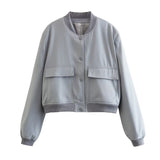Women's New Large Pocket Bomber Jacket In