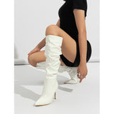 Boots Simple Women's Boots Fine And Ultra-High Heel High Heel Inside Zip Patent Leather Bright High