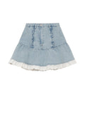 Women's Lace Patchwork Denim Skirt Summer High Waist A-line Skirts Clothes Harajuku Y2k Kawaii 90s Girls Jean Mini Skirts