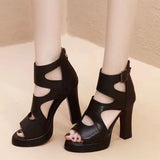 Sandals Women's Autumn 2025 New Soft-Skinned Fish Mouth With Thick Heeled