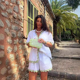 Zingj Spring 2024 New Women's Simple Fashion Short Shirt Casual