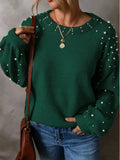 Autumn And Winter New Large-Size Loose Long-Sleeved Nail Ball Collar Collar Women's Sweater