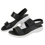 New Spring And Summer Ladies Large-Size Solid Round Head Cake Thick-Soled Women's Sandals Buckle Fish Mouth Women's