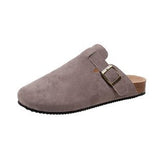 Head Slippers Female Couple Drag Wish Large Belt Buckle Decorated Roman Shoes Half Dragged Lazy Women Shoes