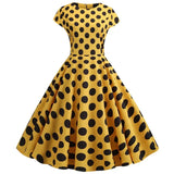 Women Summer Vintage Dress Robe Femme Short Sleeve Floral Print O-Neck Big Swing Elegant Party Sundress Black