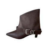Fashion! Brown Sharp-Pointed Trouser Tube Short Boots 2025 Autumn And Winter New Fashion Low-Height Temperament Women