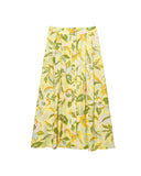 New Sling Linen-Blend Printed Short Coat Skirt Set 8351039