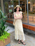 Special Price Does Not Return] Xixi Summer High-Waist Vacation V-Neck Print Pure Desire To Hang The Joint Dress