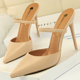 Shoes Sandals Women 2022 Summer High Heels Slippers Pu Heeled Sandals Stiletto Ladies Shoes Fashion Female Shoes