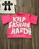 New T-Shirt KEEP Before And After Printing Round Neck Short Sleeve Direct Selling