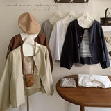 And Autumn Korean Version 2025 New Small Short-Sleeved Shirt Women With Literary And Artistic Round Collar