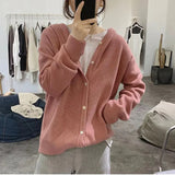Zingj Sweater Cardigan Women's 2024 New Solid Color Soft Waxy Loose Look Thin Short Knit Jacket-Outfit
